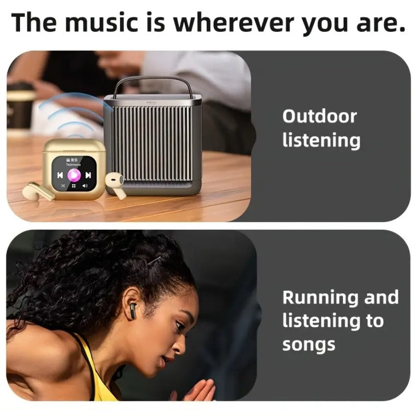 TWS Wireless Gaming Headset, LCD Touch Screen Display, ENC Intelligent Noise Cancellation Sleep Aid Headset