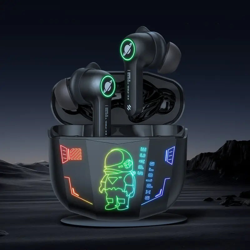 Fantasy Themed LED Display TWS Wireless Earbuds - Touch Control, Cool Breathing Light, Volume Button