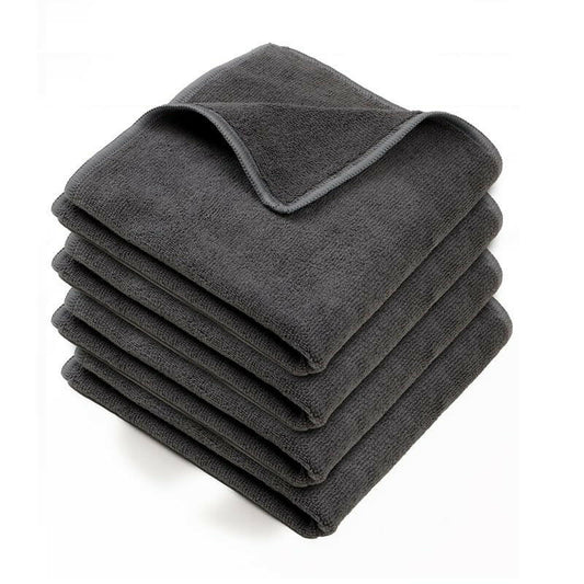 SOFTSPIN Microfiber Cloth - 4 pcs - 40x40 cms - 350 GSM Grey! Thick Lint & Streak-Free Multipurpose Cloths - Automotive Microfibre Towels for Car Bike Cleaning Polishing Washing & Detailing