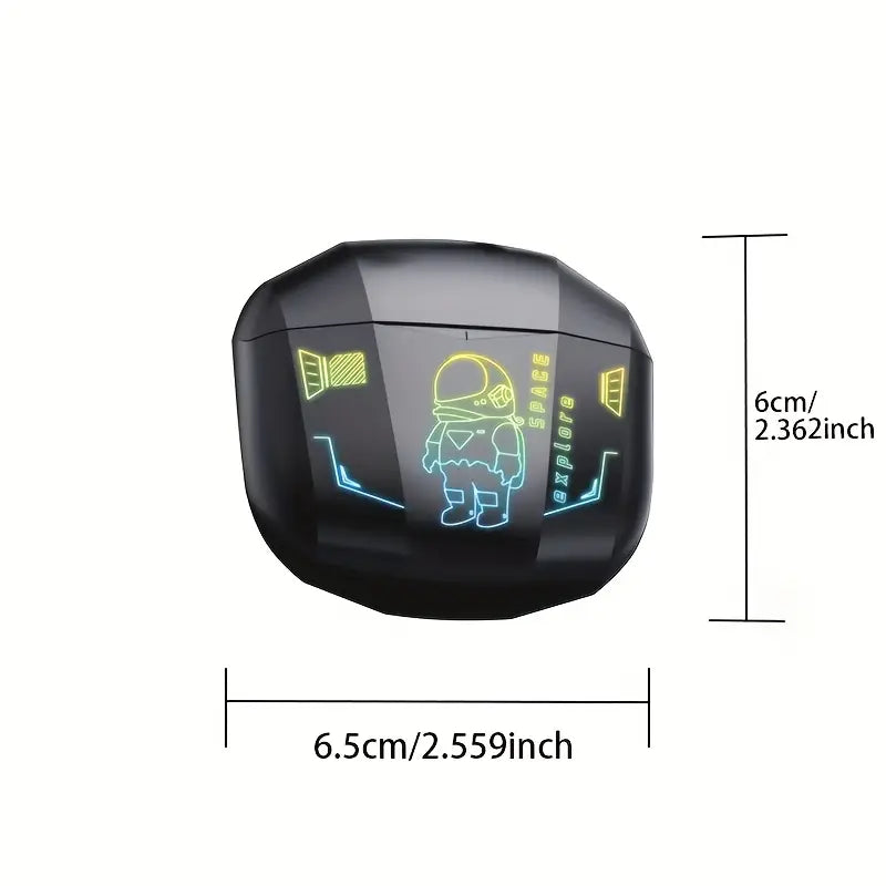 Fantasy Themed LED Display TWS Wireless Earbuds - Touch Control, Cool Breathing Light, Volume Button