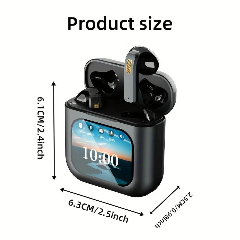 TWS Wireless Gaming Headset, LCD Touch Screen Display, ENC Intelligent Noise Cancellation Sleep Aid Headset