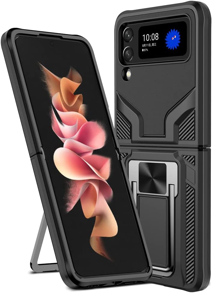 (Buy 1 Get 1 Free) Galaxy Z Flip3 Magnetic Kick Stand Hybrid Case