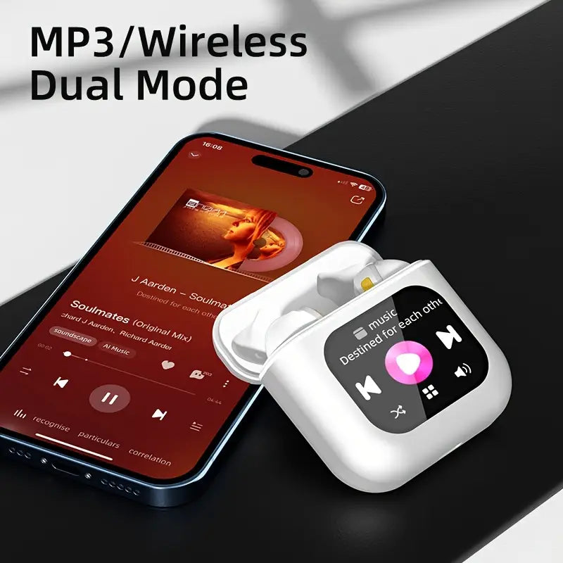 TWS Wireless Gaming Headset, LCD Touch Screen Display, ENC Intelligent Noise Cancellation Sleep Aid Headset