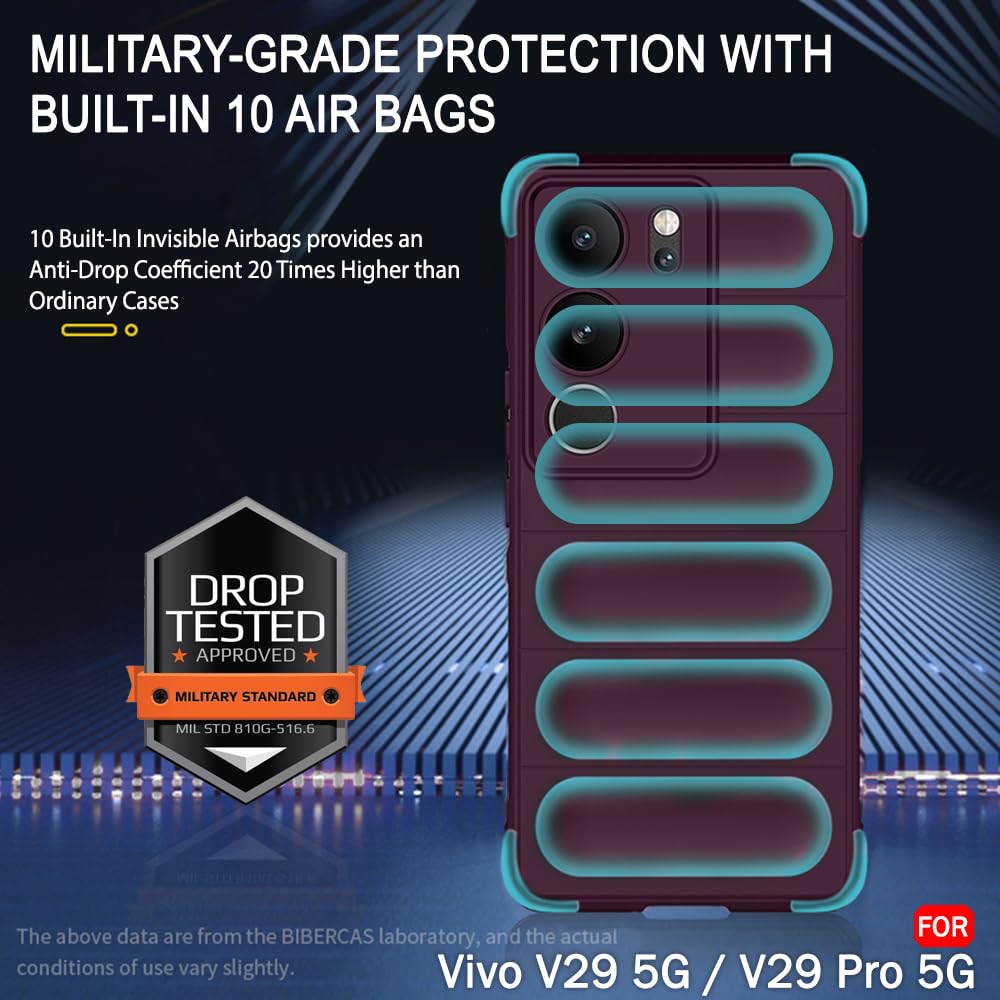 (Buy 1 Get 1 Free) Micro-Fibre Cloth On Inner Side | Anti-Slip Grip Vivo V29 / V29 Pro 5G Back Cover