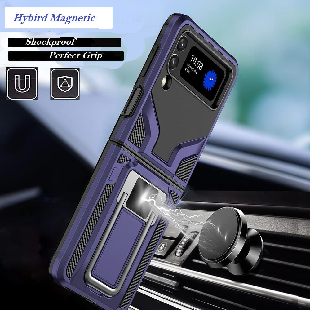 (Buy 1 Get 1 Free) Galaxy Z Flip3 Magnetic Kick Stand Hybrid Case