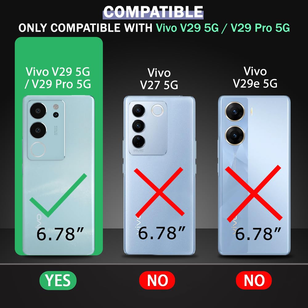 (Buy 1 Get 1 Free) Micro-Fibre Cloth On Inner Side | Anti-Slip Grip Vivo V29 / V29 Pro 5G Back Cover