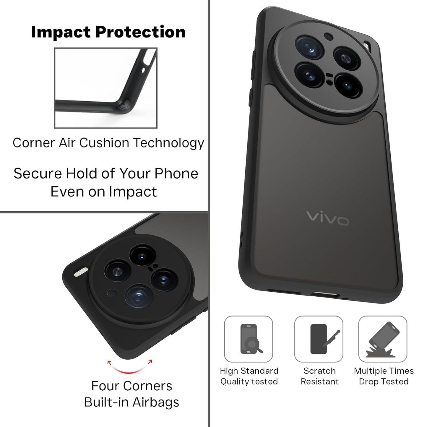 (Buy 1 Get 1 Free) Shockproof Sleek Hybrid Armor Back Cover Case for VIVO X200 Pro 5G