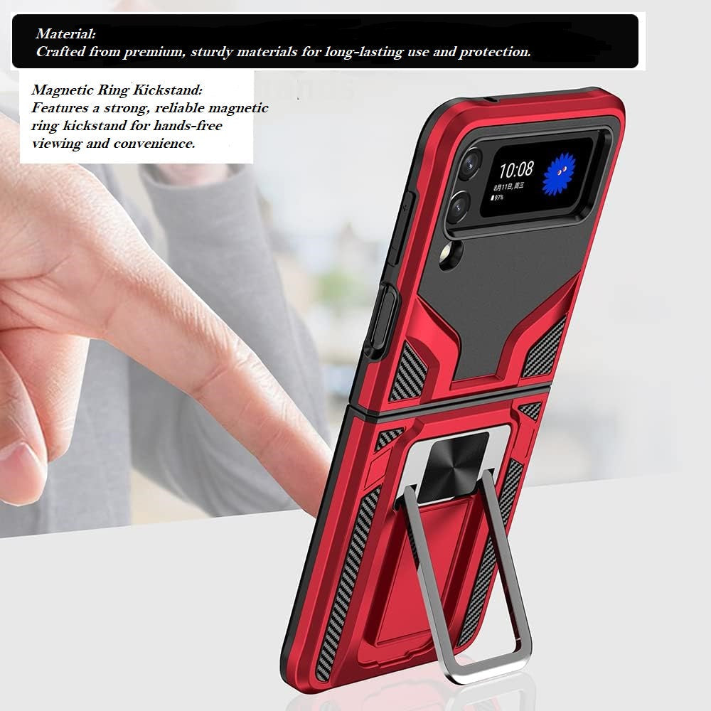 (Buy 1 Get 1 Free) Galaxy Z Flip3 Magnetic Kick Stand Hybrid Case