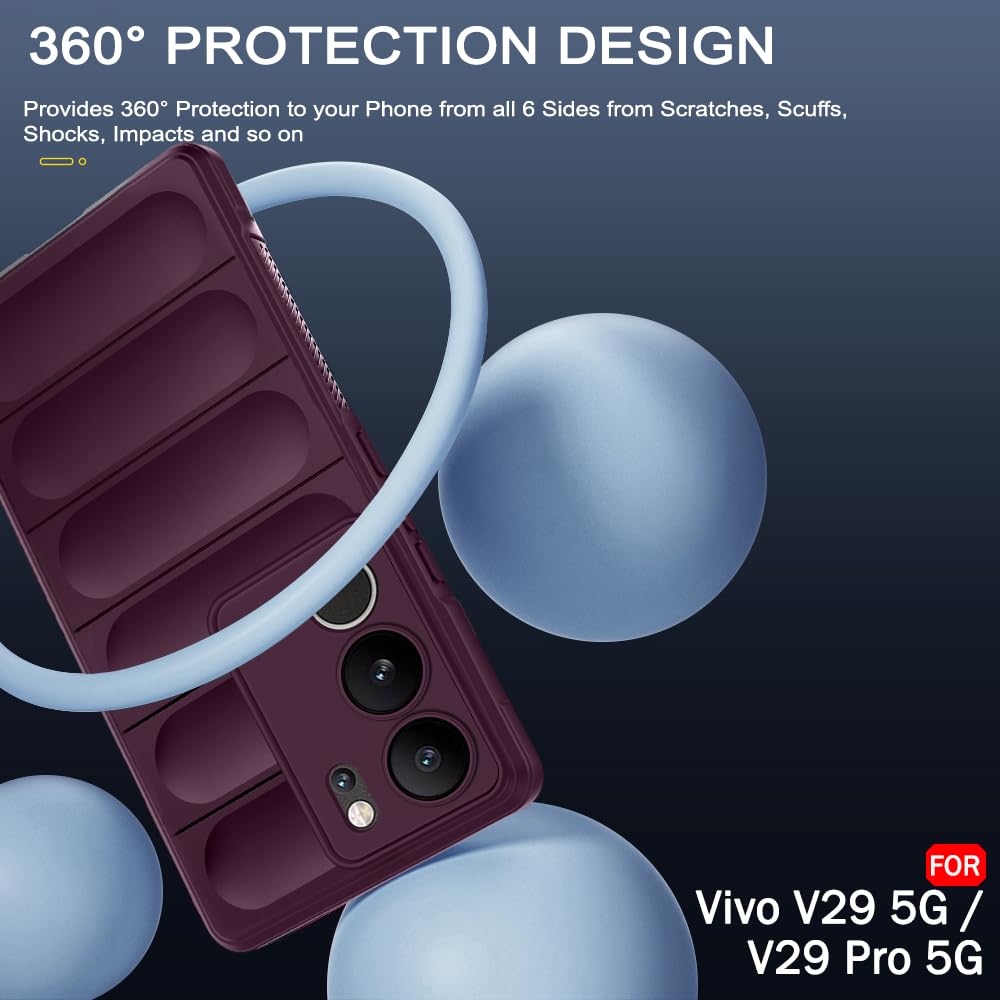 (Buy 1 Get 1 Free) Micro-Fibre Cloth On Inner Side | Anti-Slip Grip Vivo V29 / V29 Pro 5G Back Cover