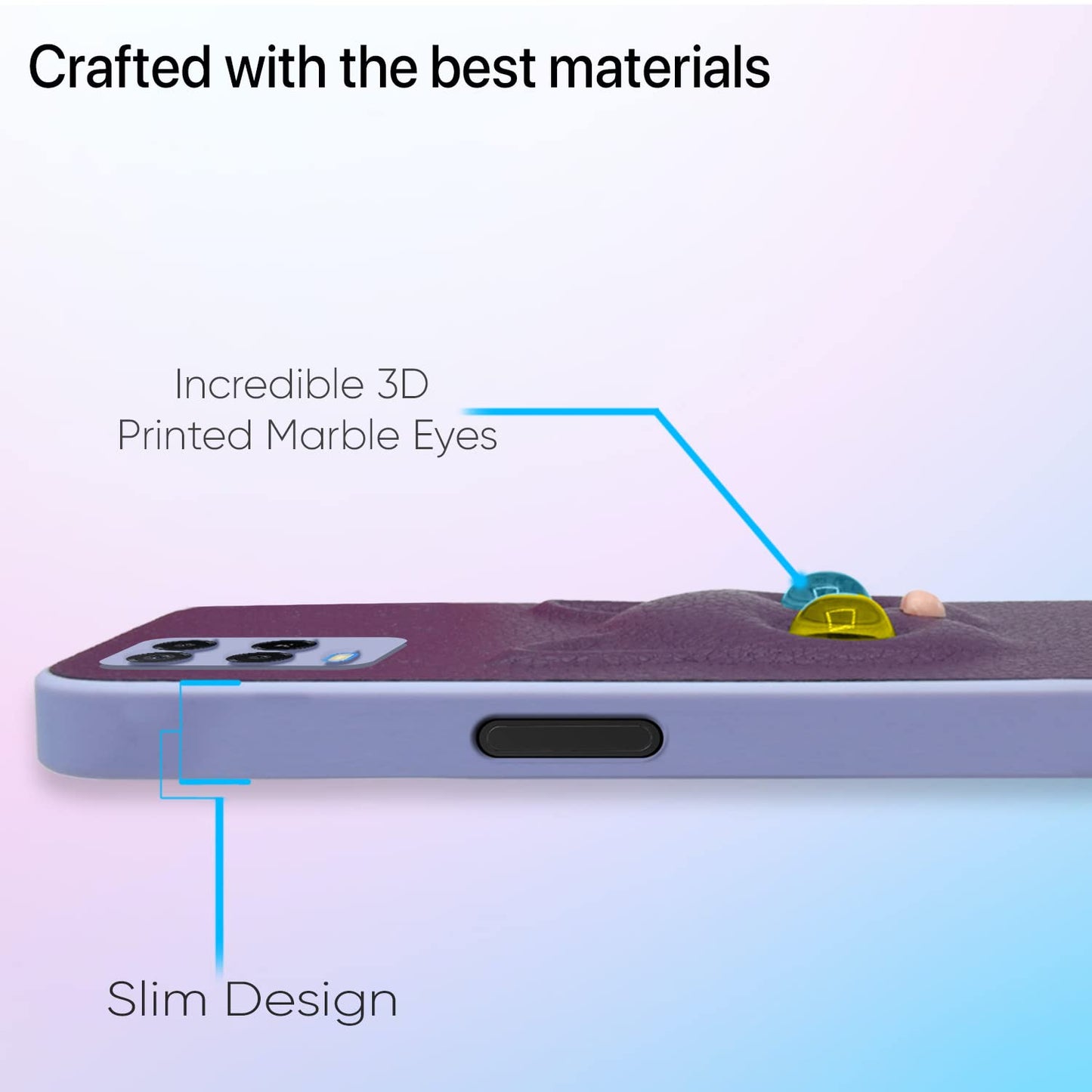 (Buy 1 Get 1 Free) Oppo A54 Back Cover for Girls | Cute Cat Leather Finish | Soft TPU | Case