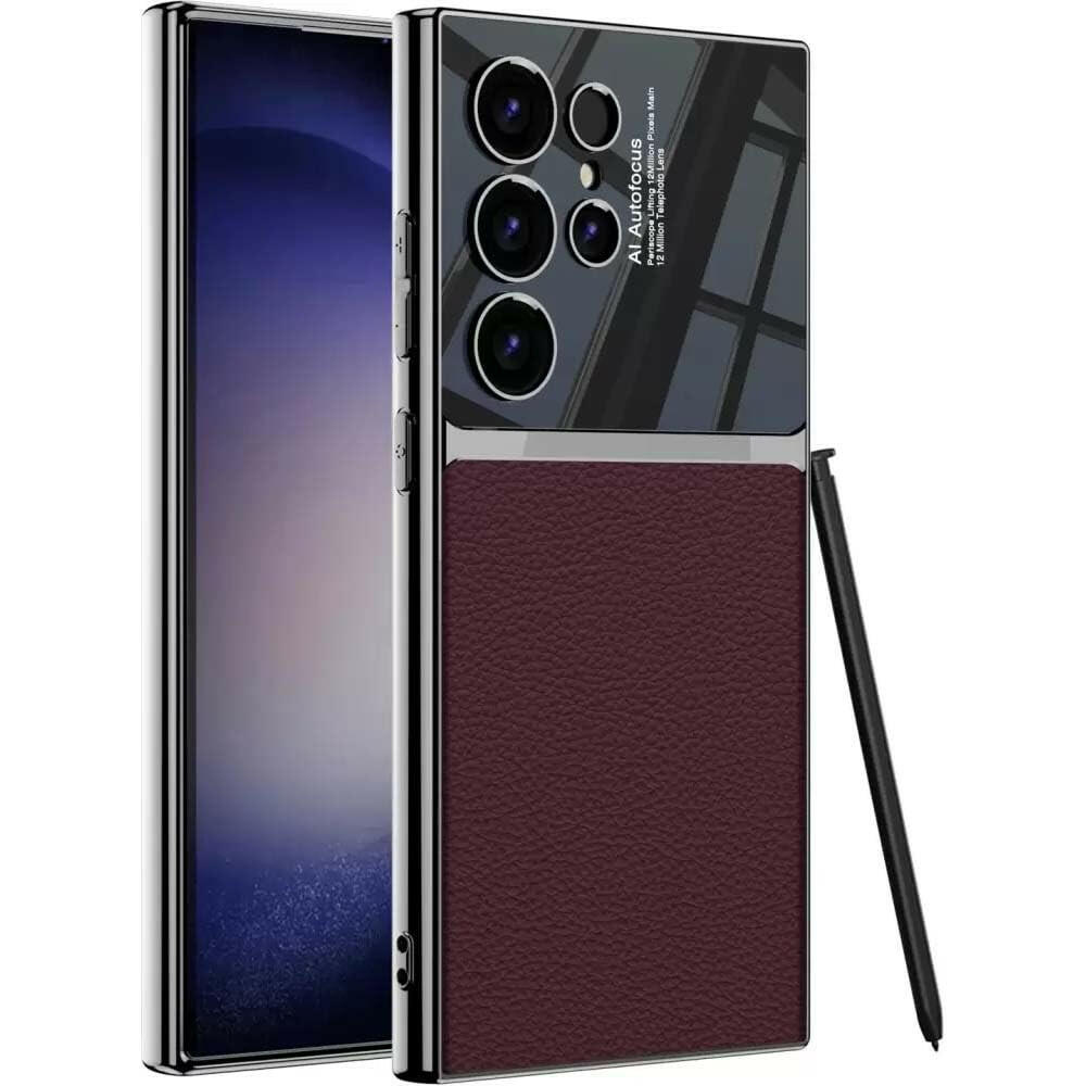 (Buy 1 Get 1 Free) S24 Ultra Shockproof Electroplated Soft Leather