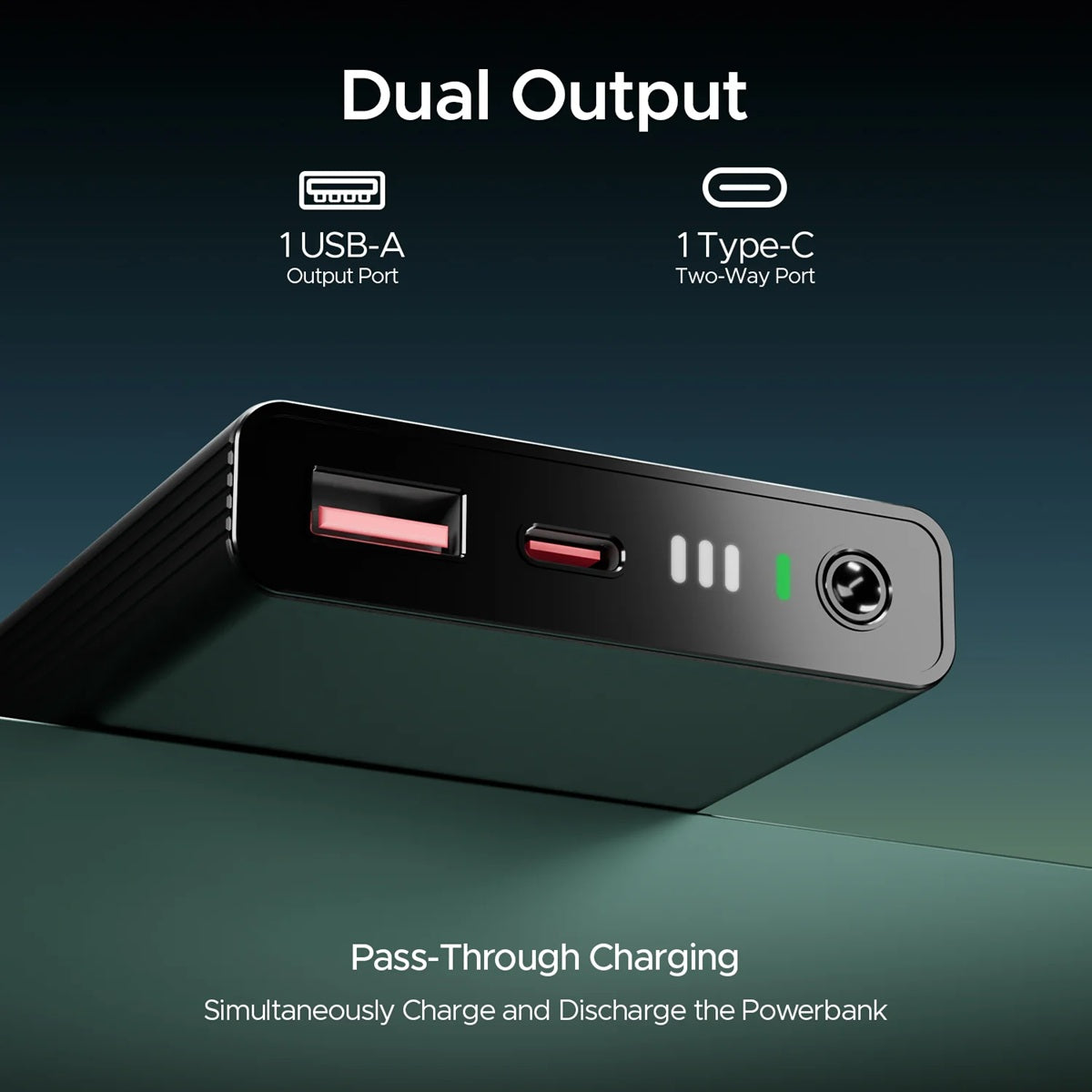Power bank 10000mAh with 2-way 22.5W fast charging, Pass -Through Charging