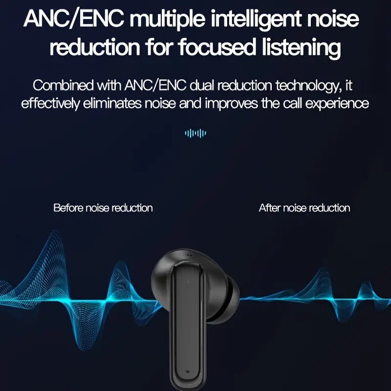 Upgraded Wireless Sports Earbuds with LCD Touch Screen, Built-in Mic, Sound Quality Control