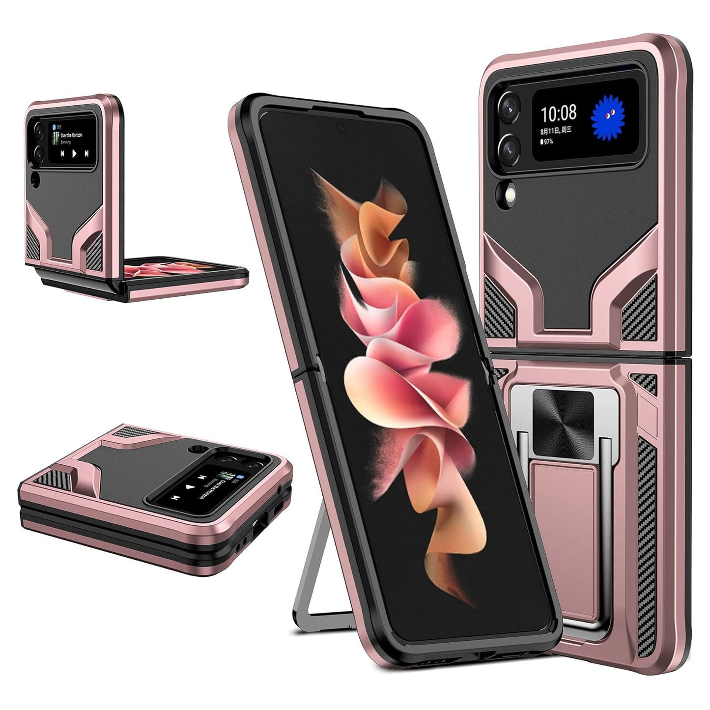(Buy 1 Get 1 Free) Galaxy Z Flip3 Magnetic Kick Stand Hybrid Case