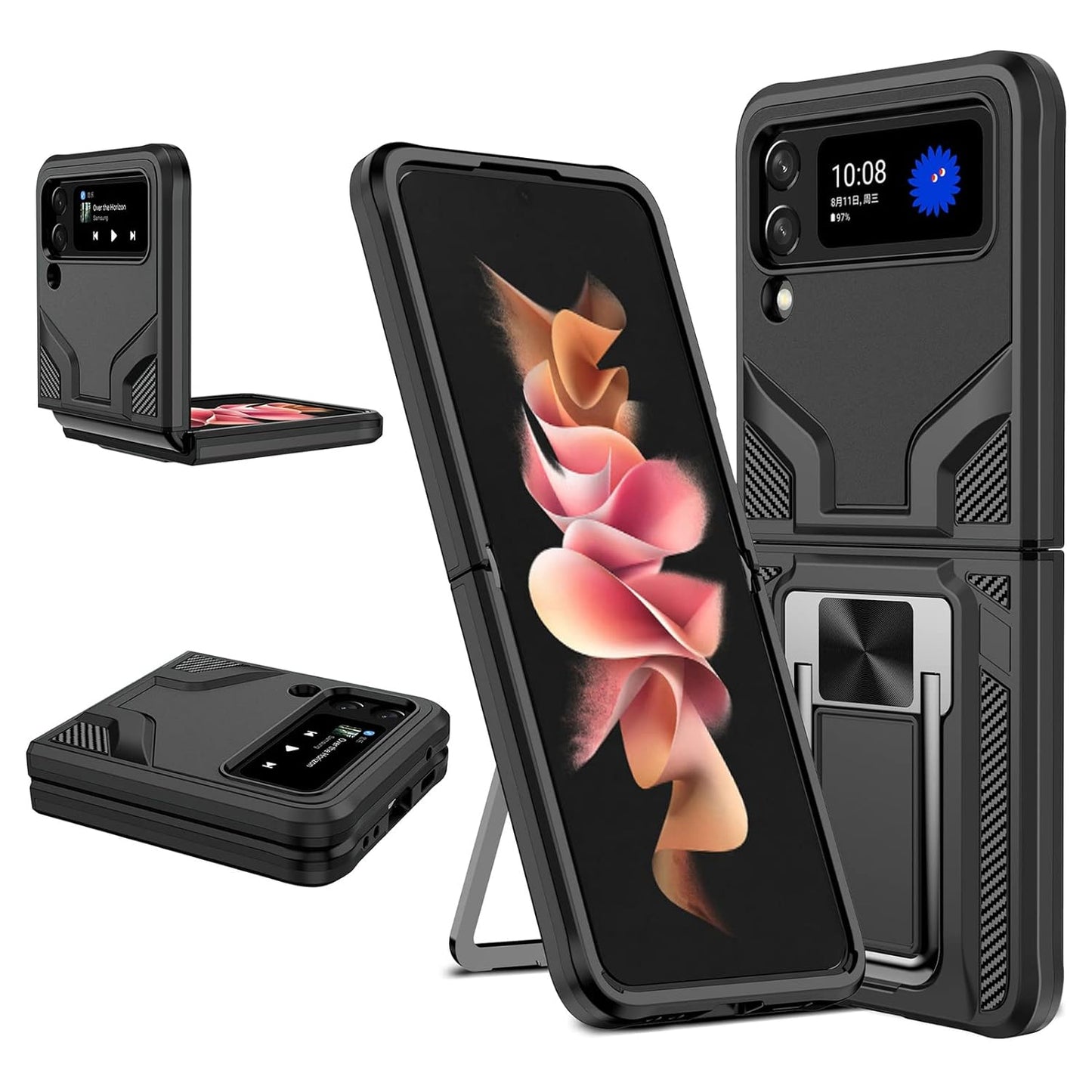 (Buy 1 Get 1 Free) Galaxy Z Flip4 Magnetic Kick Stand Hybrid Case