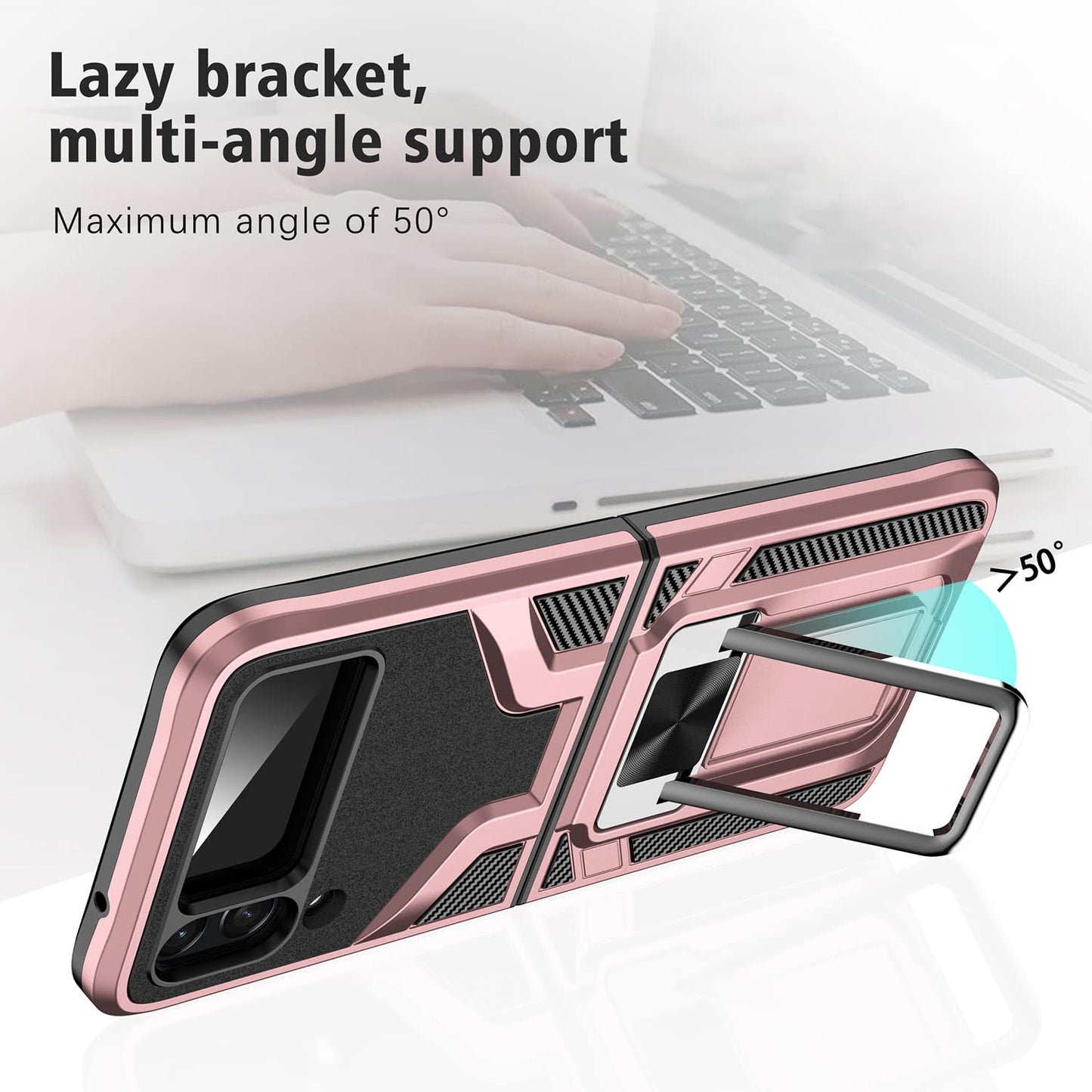 (Buy 1 Get 1 Free) Galaxy Z Flip4 Magnetic Kick Stand Hybrid Case