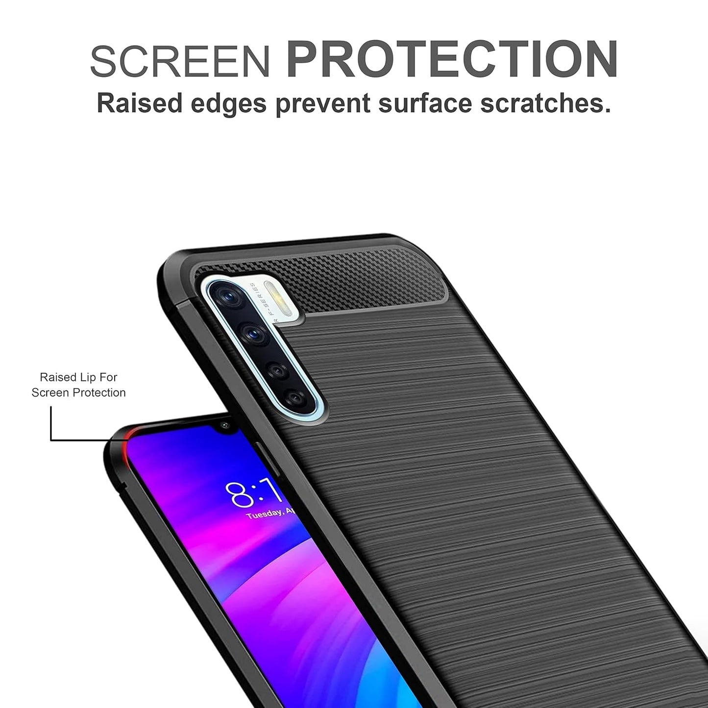 (Buy 1 Get 1 Free) Compatible for Oppo F15 Back Cover Case | 360 Degree Protection | Soft and Flexible