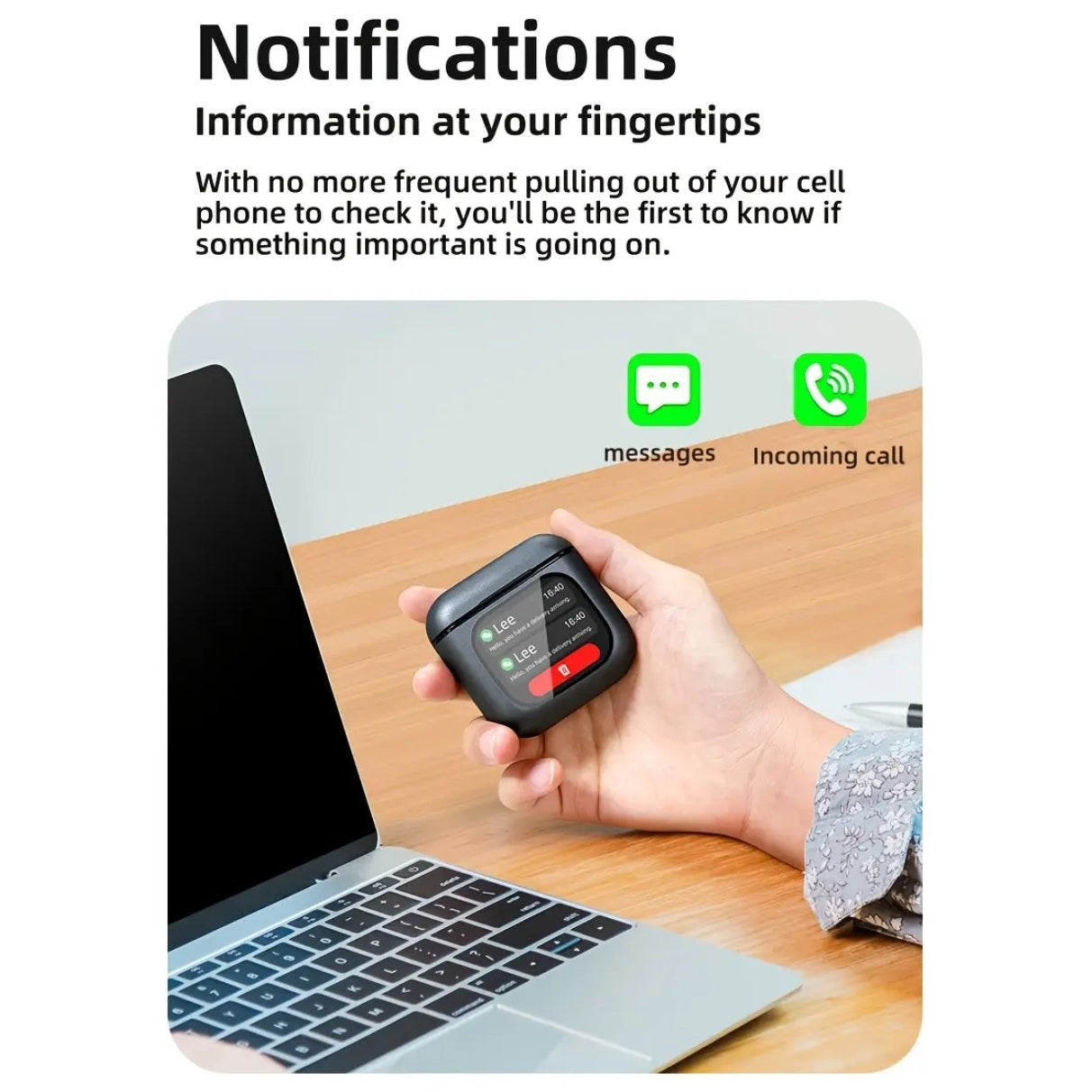 TWS Wireless Gaming Headset, LCD Touch Screen Display, ENC Intelligent Noise Cancellation Sleep Aid Headset