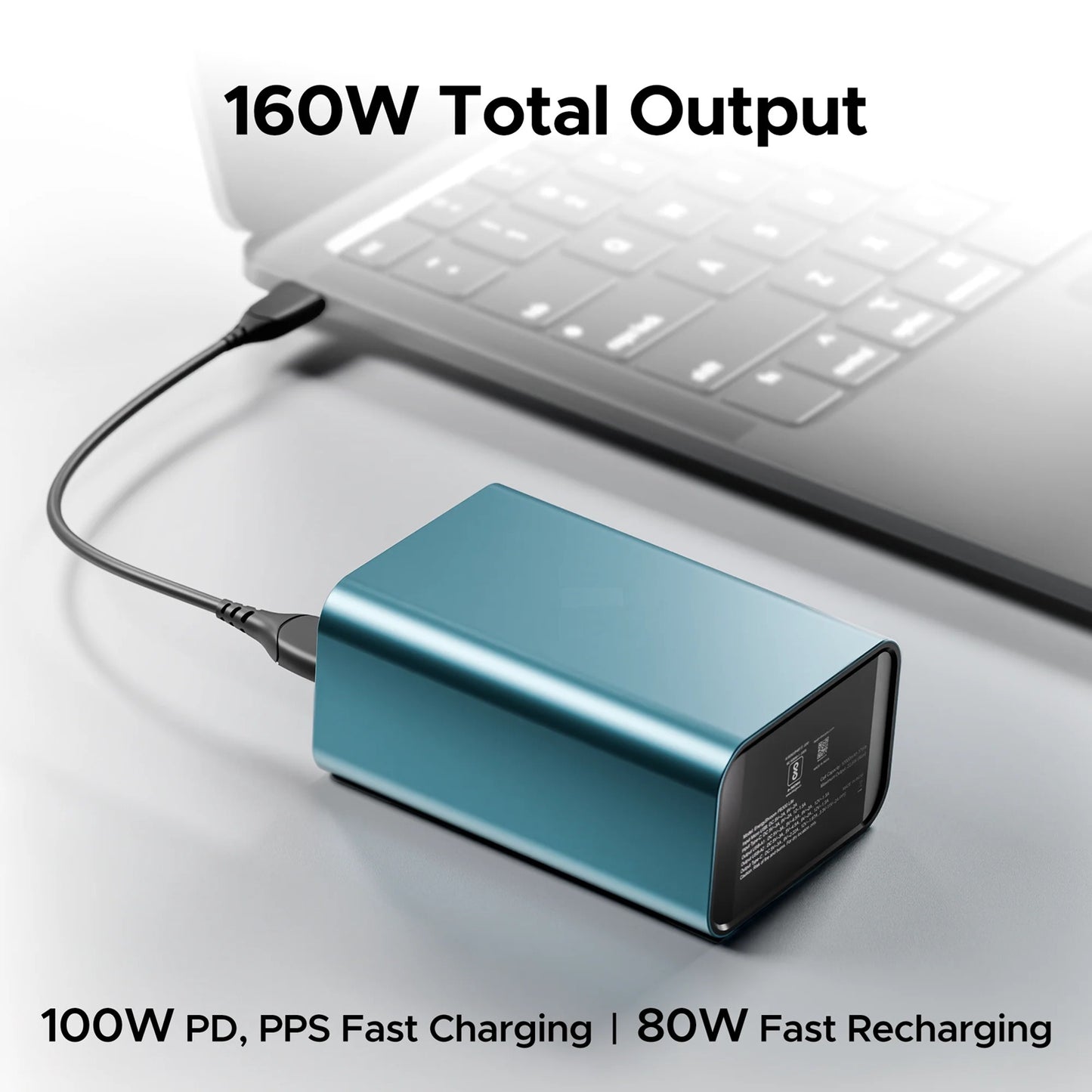 Power bank with 27000mAh Capacity, 160W Total Output, 12-Layer Smart IC Protection