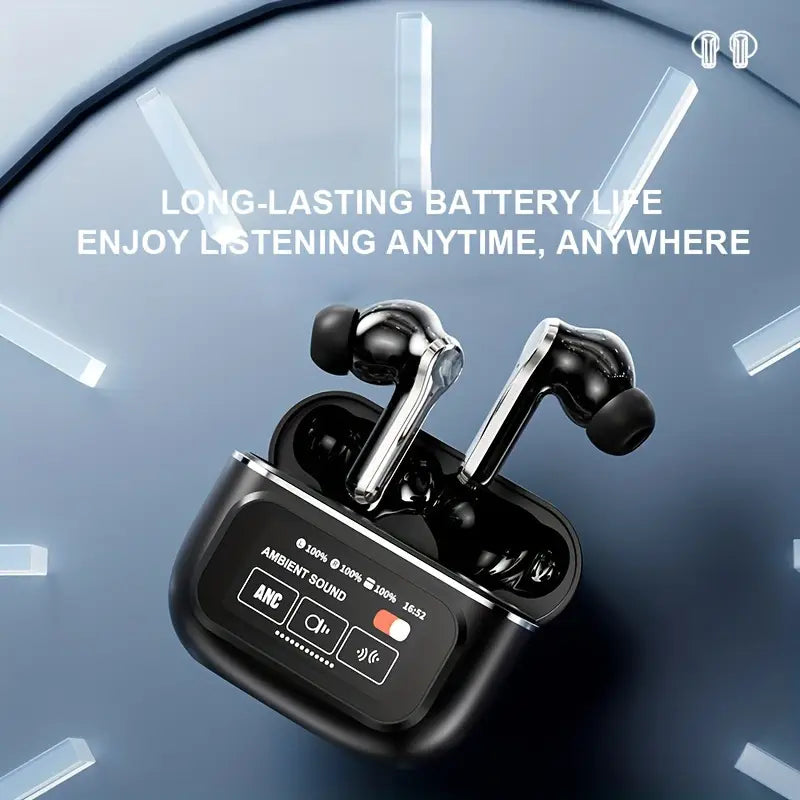 LCD Screen Wireless in-ear Sports Running Noise Cancelling // Games Wireless Ultra-long Endurance Headphones