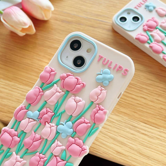 (Buy 1 Get 1 Free) Pink Soft Tulip Case