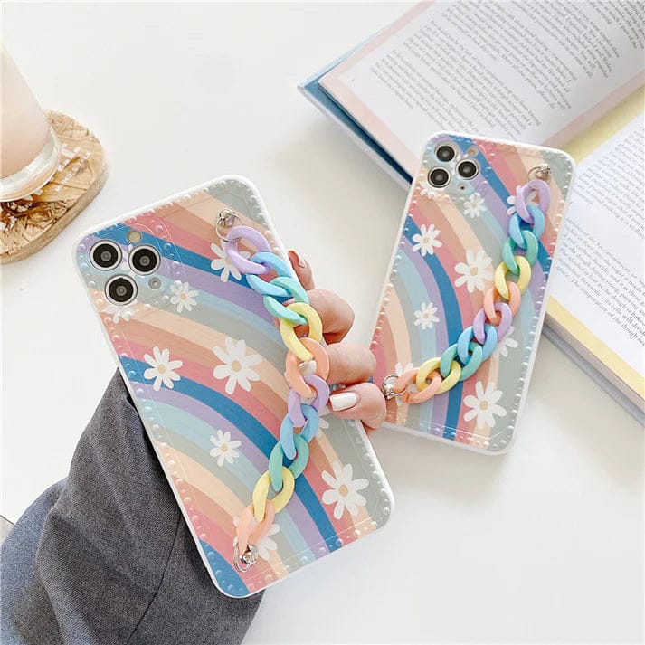 (Buy 1 Get 1 Free) Rainbow Flower Chain Case