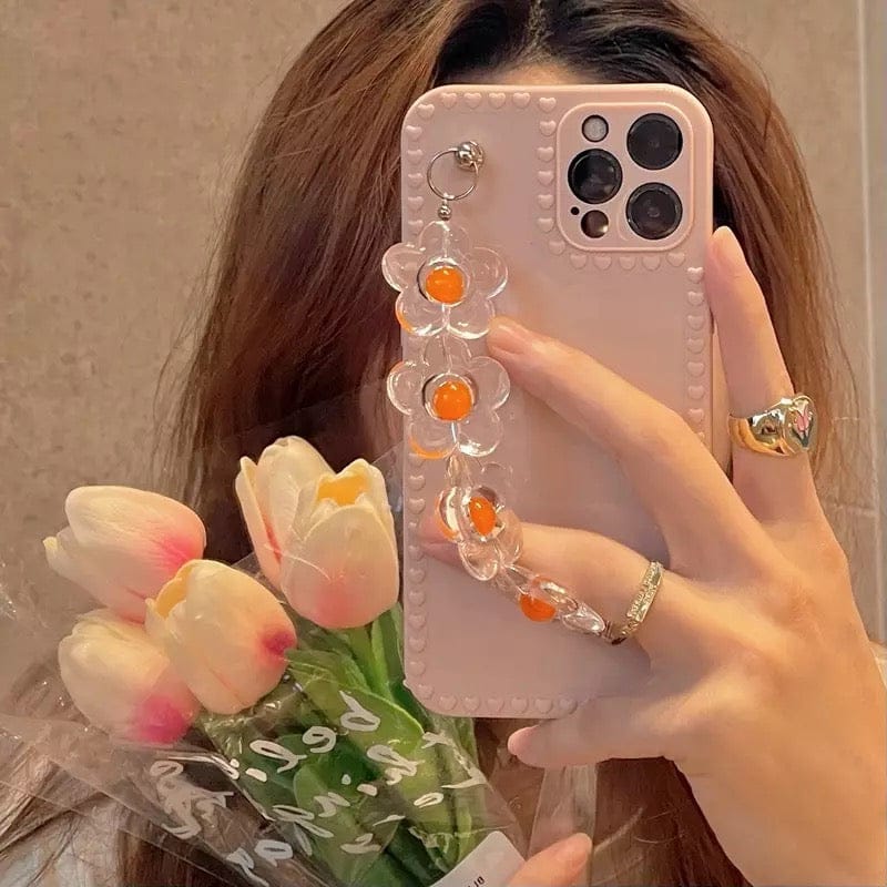 (Buy 1 Get 1 Free) Peach Flower Chain Case