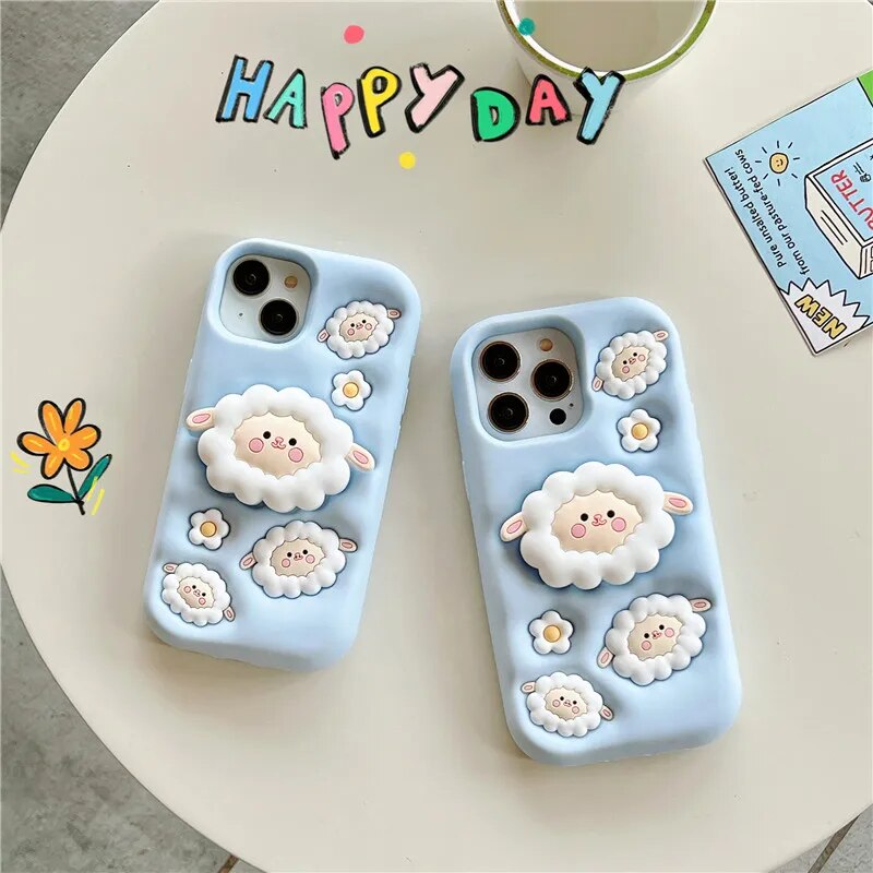 (Buy 1 Get 1 Free) 3-D Cloud Sheep Face iPhone Case