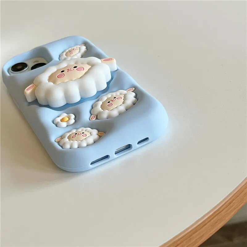 (Buy 1 Get 1 Free) 3-D Cloud Sheep Face iPhone Case