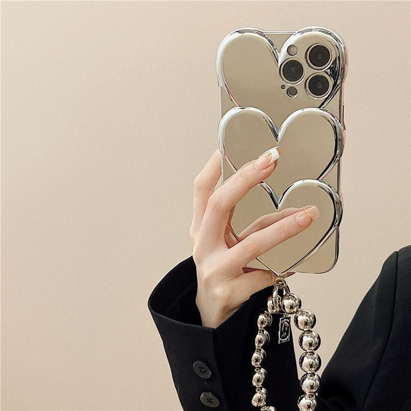 (Buy 1 Get 1 Free) Platinum Heart Case With Charm