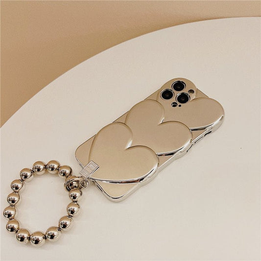 (Buy 1 Get 1 Free) Platinum Heart Case With Charm