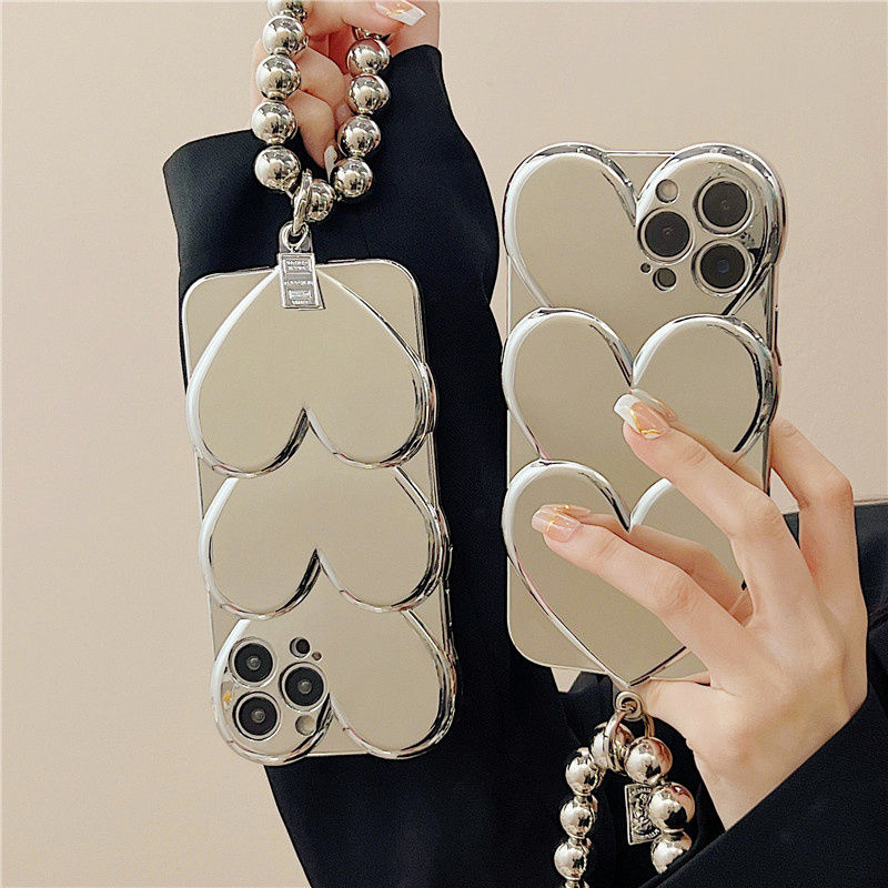 (Buy 1 Get 1 Free) Platinum Heart Case With Charm