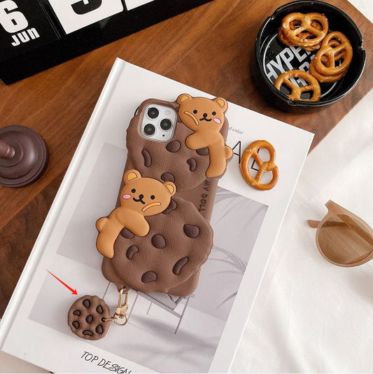 (Buy 1 Get 1 Free) Cute Cookie Bear Silicon Case with Cookie Charm