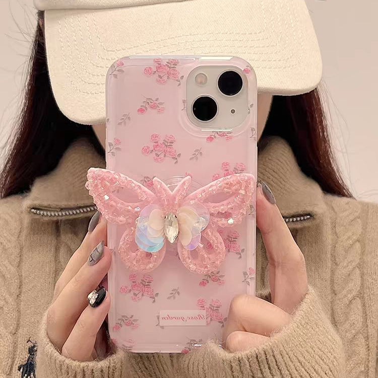 (Buy 1 Get 1 Free) Rose Garden Butterfly Iphone Case