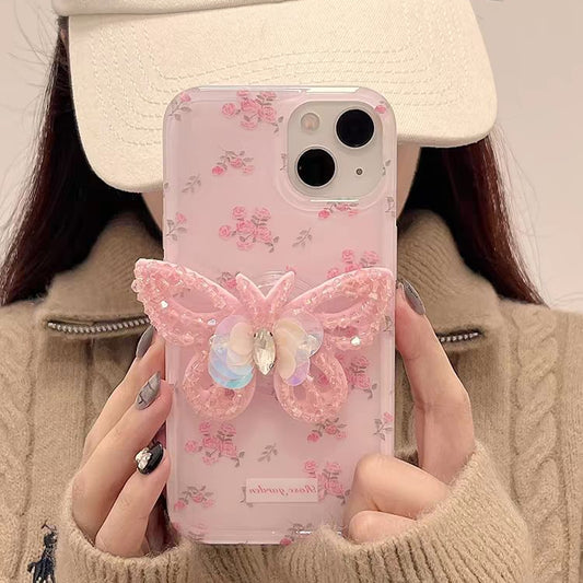 (Buy 1 Get 1 Free) Rose Garden Butterfly Iphone Case