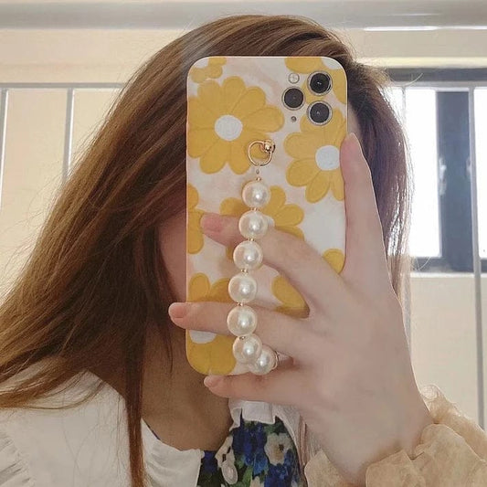 (Buy 1 Get 1 Free) Yellow Floral Pearl Case