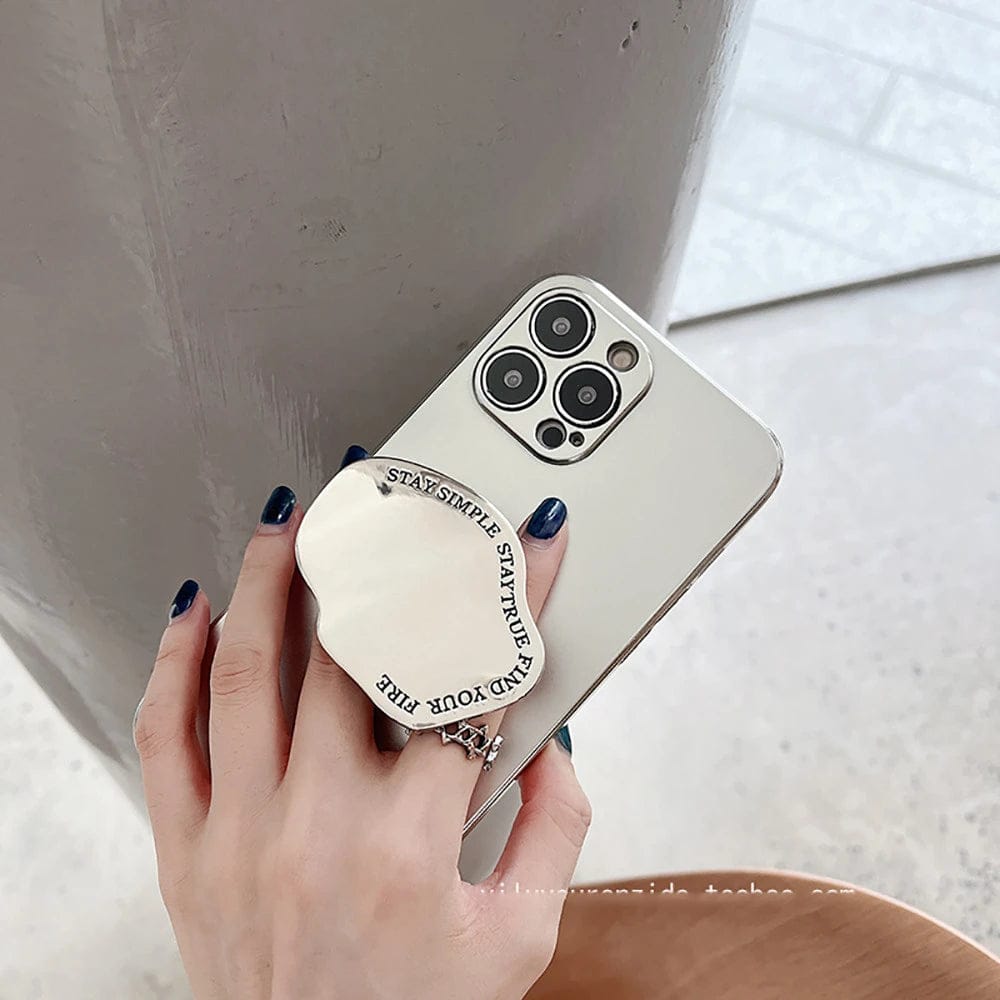 (Buy 1 Get 1 Free) Silver Stone Matte Case With Charm