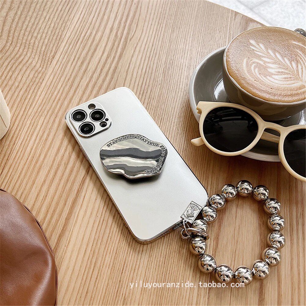 (Buy 1 Get 1 Free) Silver Stone Matte Case With Charm