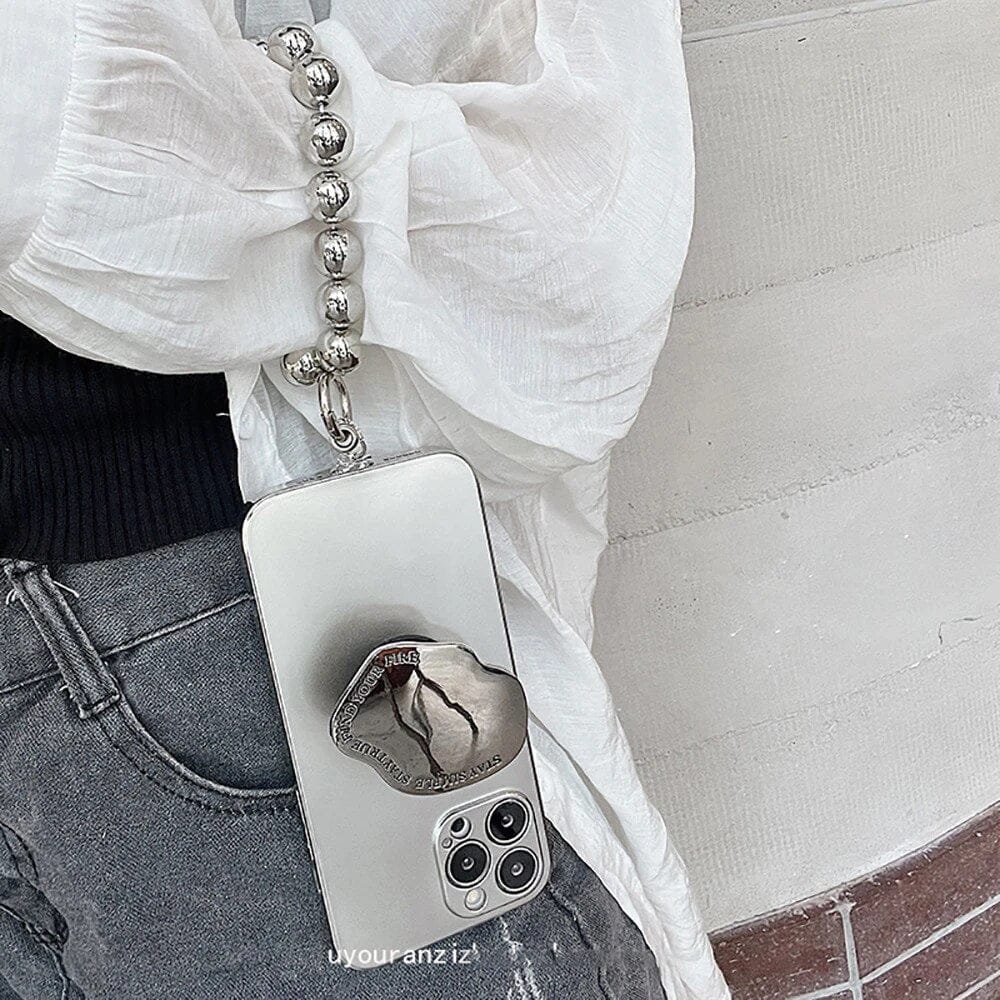 (Buy 1 Get 1 Free) Silver Stone Matte Case With Charm