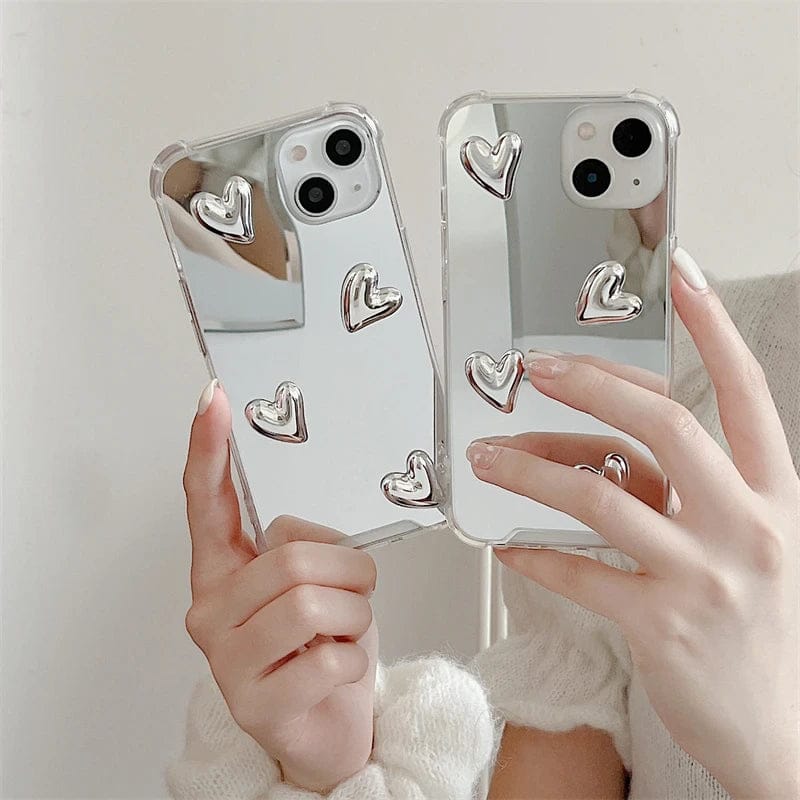 (Buy 1 Get 1 Free) Silver Diamond Heart Case