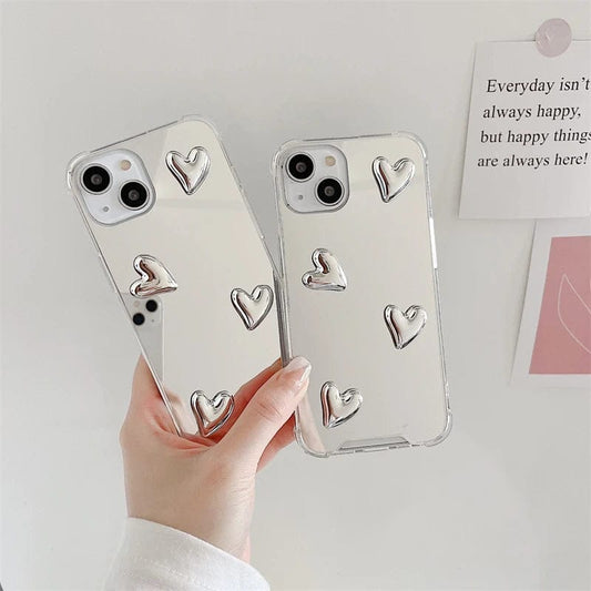 (Buy 1 Get 1 Free) Silver Diamond Heart Case