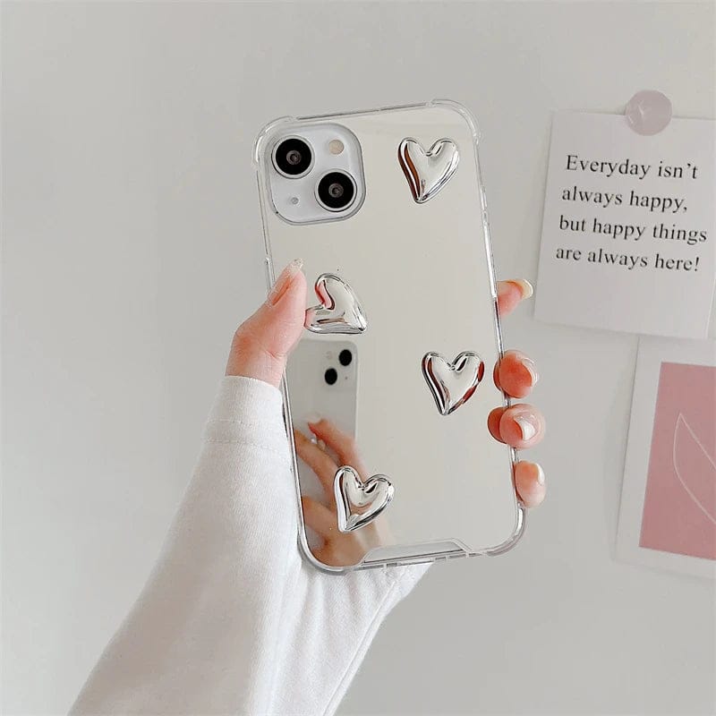 (Buy 1 Get 1 Free) Silver Diamond Heart Case