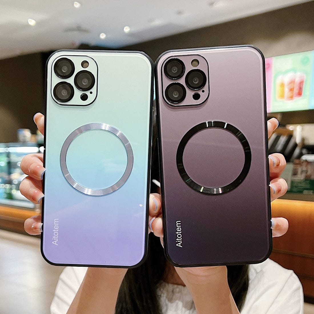 (Buy 1 Get 1 Free) Aurora Gradient Glass MagSafe Case - iPhone