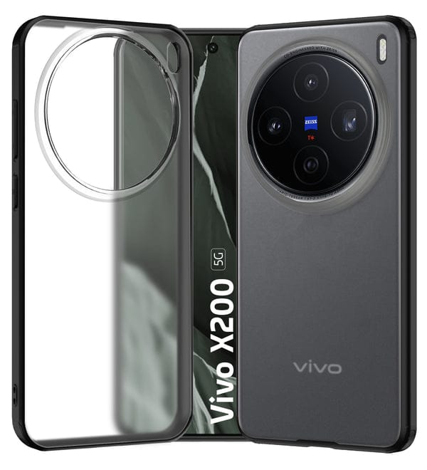 Rugged Frosted Semi Transparent PC Shock Proof Slim Back Cover for Vivo X200 5G, 6.67 inch