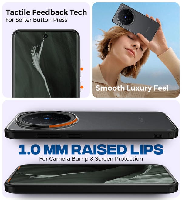 Rugged Frosted Semi Transparent PC Shock Proof Slim Back Cover for Vivo X200 5G, 6.67 inch