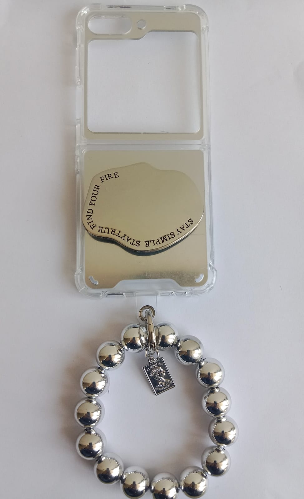 (Buy 1 Get 1 Free) Luxury Mirror Stone Samsung Case with Silver Beads