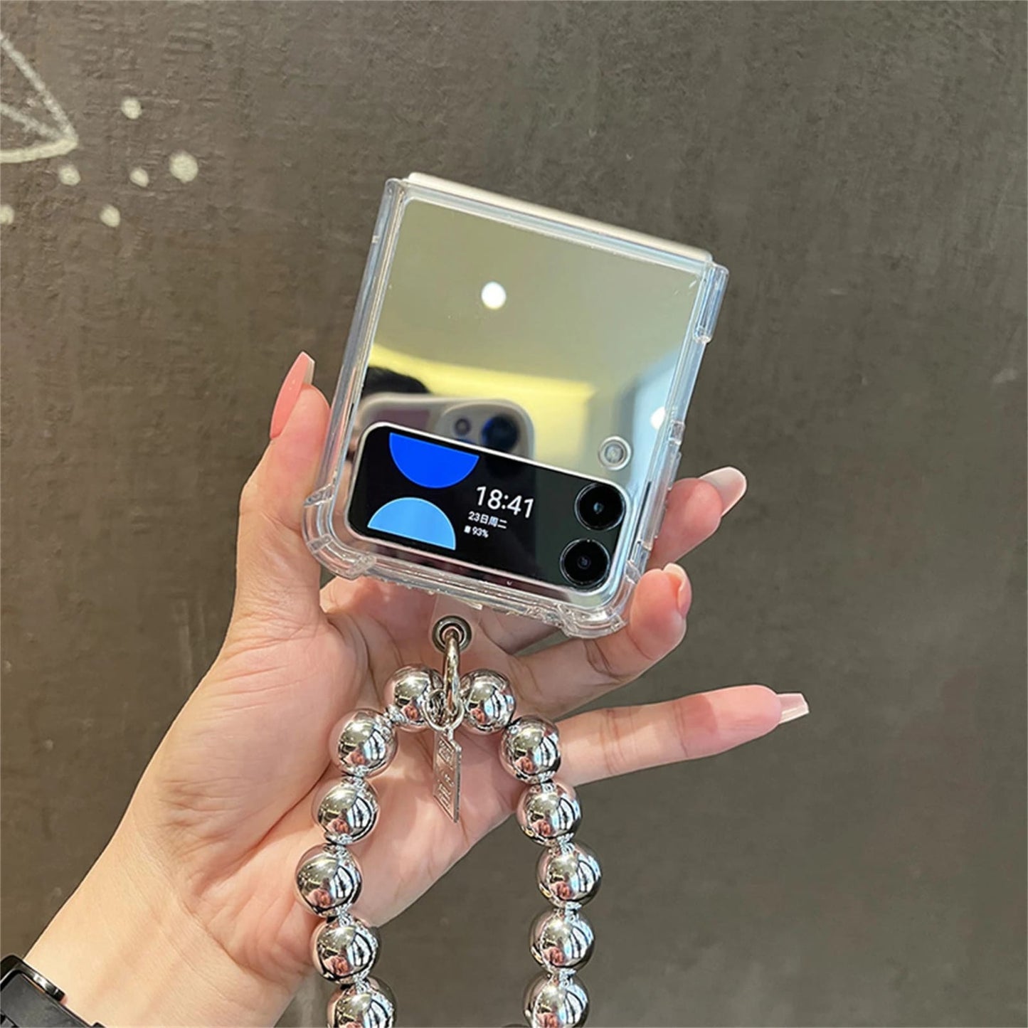(Buy 1 Get 1 Free) Luxury Mirror Stone Samsung Case with Silver Beads