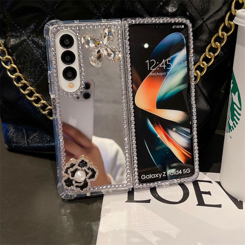 (Buy 1 Get 1 Free) Mirror Stone Flower Samsung Fold Case