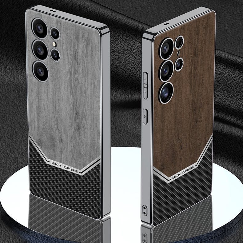 (Buy 1 Get 1 Free) Luxurious Leather Wood Grain Texture Case - Samsung