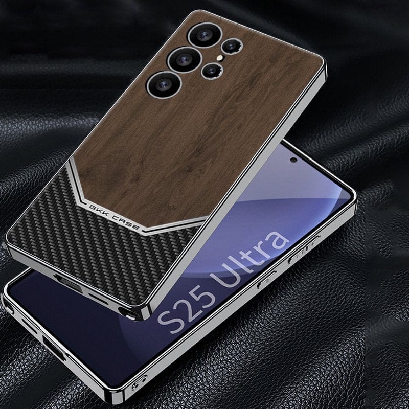 (Buy 1 Get 1 Free) Luxurious Leather Wood Grain Texture Case - Samsung
